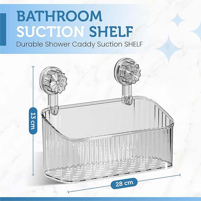 Multi-Purpose Transparent Suction Cup Storage Shelf