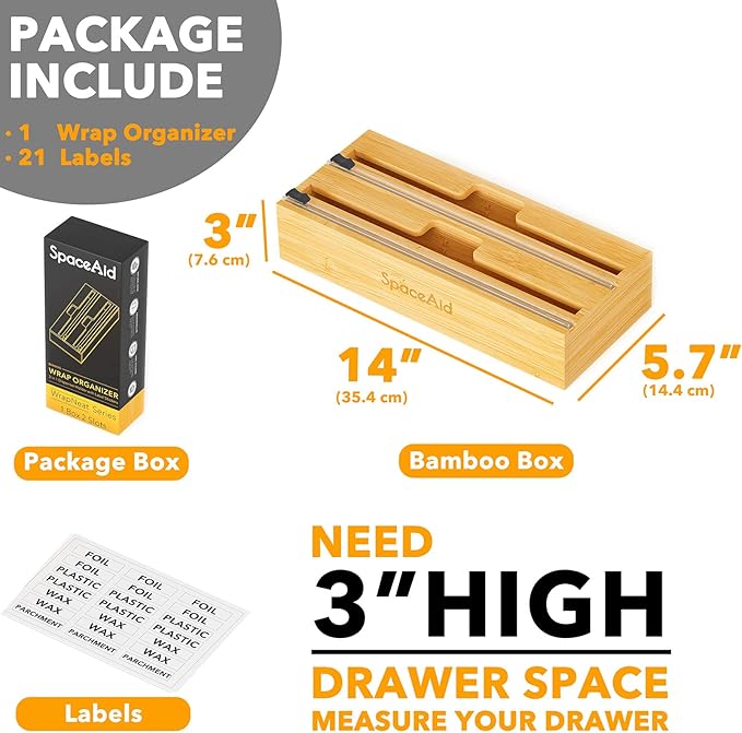 2 in 1 Wrap Organizer with Cutter and Labels