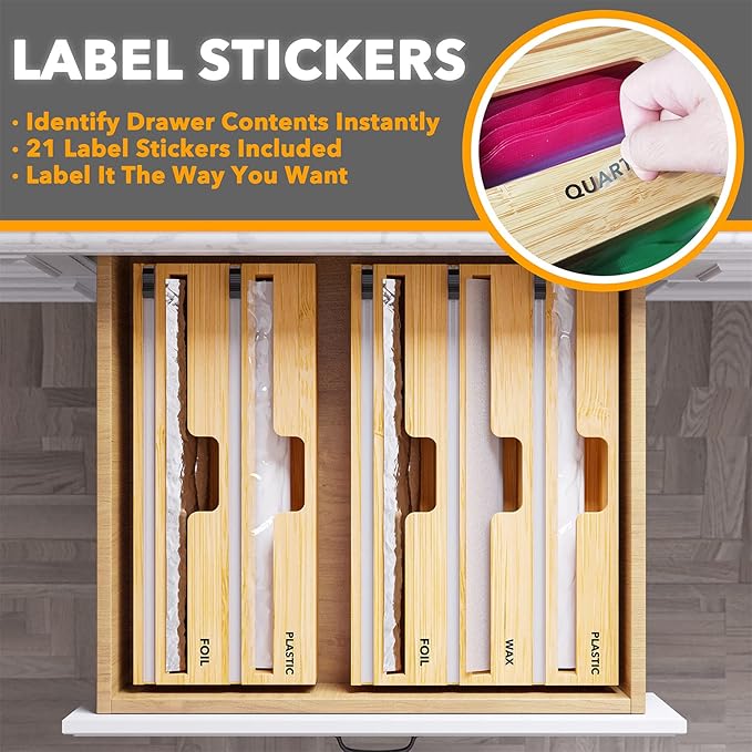 2 in 1 Wrap Organizer with Cutter and Labels